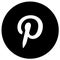 Rounded black & white pinterest logo icon