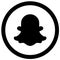 Rounded black and white snapchat icon