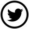 Rounded black and white twitter icon