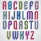 Rounded cartoon colorful uppercase letters, jolly animated font