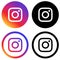 Rounded colored & black and white instagram logos