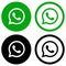 Rounded colored and black and white whatsapp Logos
