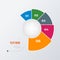 Rounded diagram Visualized Numbers infographic template design. Business concept infograph with 5 options, steps or processes.