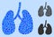 Rounded Dot Lungs Icon Mosaic