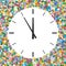 Rounded Free Text Area Formed of Colourful Confetti with Clock