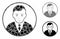 Rounded gentleman Composition Icon of Inequal Parts