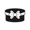 Rounded gift box with bow, black web flat icon