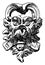 Rounded Grotesque Mask was designed by Michelangelo, vintage engraving