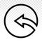 Rounded left arrow or Back / previous buttons - line art icons for apps and websites