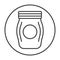 Rounded a mason bottle or Mason glass jar line art icon for apps and websites