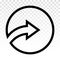 Rounded right arrow or next buttons - line art icons for apps and websites