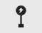 Rounded Right turn arrow sign icon of highway