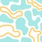 Rounded shapes background. Turquoise and yellow. Organic forms. Vector illustration, flat design