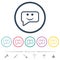 Rounded square smiling chat bubble outline flat color icons in round outlines