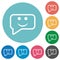 Rounded square smiling chat bubble outline flat round icons