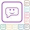 Rounded square smiling chat bubble outline simple icons