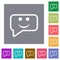 Rounded square smiling chat bubble outline square flat icons