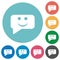 Rounded square smiling chat bubble solid flat round icons