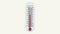 Rounded thermometer with the red indicator shows the rising temperature.
