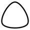 Rounded triangle contour, outline shape. Soft, smooth design element