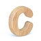 Rounded wooden font Letter C 3D