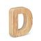 Rounded wooden font Letter D 3D