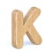 Rounded wooden font Letter K 3D