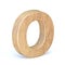 Rounded wooden font Letter O 3D