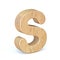 Rounded wooden font Letter S 3D