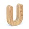 Rounded wooden font Letter U 3D