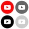 Rounded youtube icon in four colors