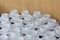 roup of empty Many rows of white ceramic coffee or tea cups