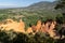 Roussillon colorful rock formations from ocher in french Colorado ProvenÃ§al Provence France