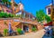 ROUSSILLON, FRANCE, JUNE 23, 2017: A narrow street in Roussillon village in France