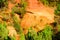 Roussillon ochre deposit: Beautiful orange hills and green pines