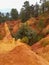 Roussillon orange ochre colorful rock formations from ocher in french Colorado ProvenÃ§al Provence France