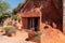 Roussillon troglodyte house in village built from a red sandstone in France