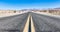 Route 66 in the desert with scenic sky. Classic vintage image with nobody in the frame