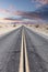 Route 66 in the desert with scenic sky. Classic vintage image with nobody in the frame