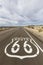 Route 66 Pavement Sign near Amboy California.