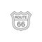 route 66 road sign traffic outline icon. Elements of independence day illustration icon. Signs and symbols can be used for web,