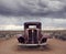 Route 66 vintage car relic  near the north entrance of Petrified Forest National Park in Arizona, USA