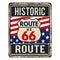 Route 66 vintage rusty metal sign