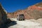 Route crossing in the truck between the mountains