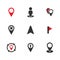 Route icons set. Map pin, marker location, locate, navigation, point vector icon set
