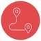 Route location Location distance Isolated Vector icon which can easily modify or edit