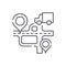 Route navigation line icon concept. Route navigation vector linear illustration, symbol, sign