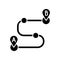 Route planning black glyph icon