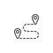 Route planning line icon