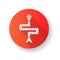 Route red flat design long shadow glyph icon